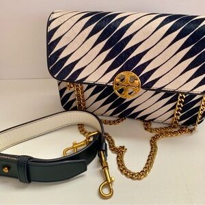 Tory Burch Black and White Crossbody Bag